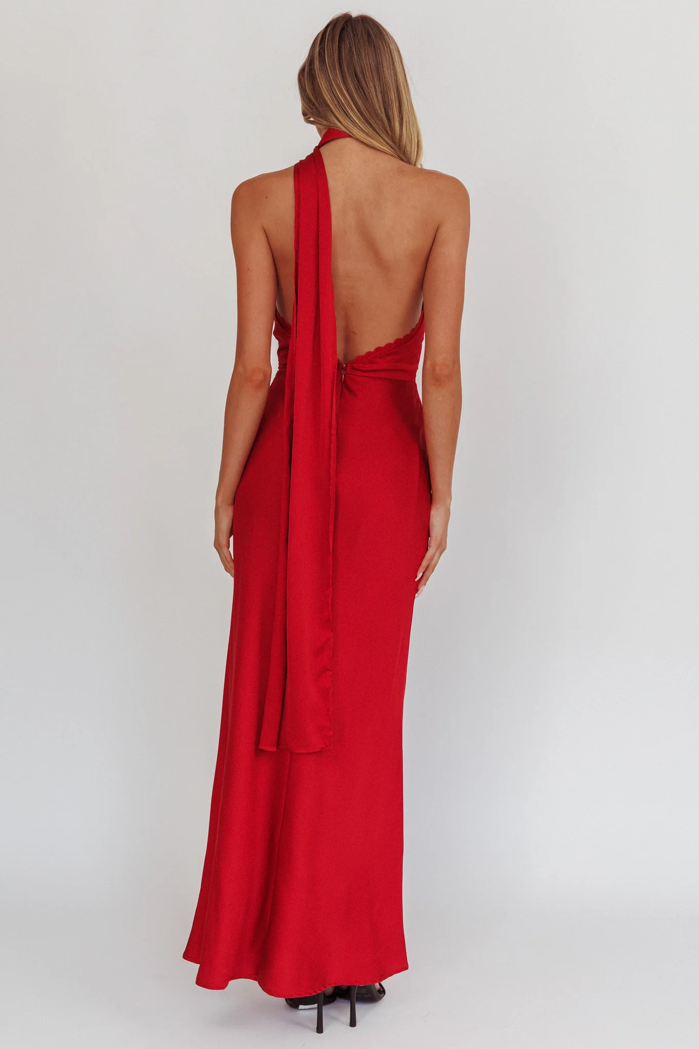 Adora One-Shoulder Maxi Dress Red - Image 2