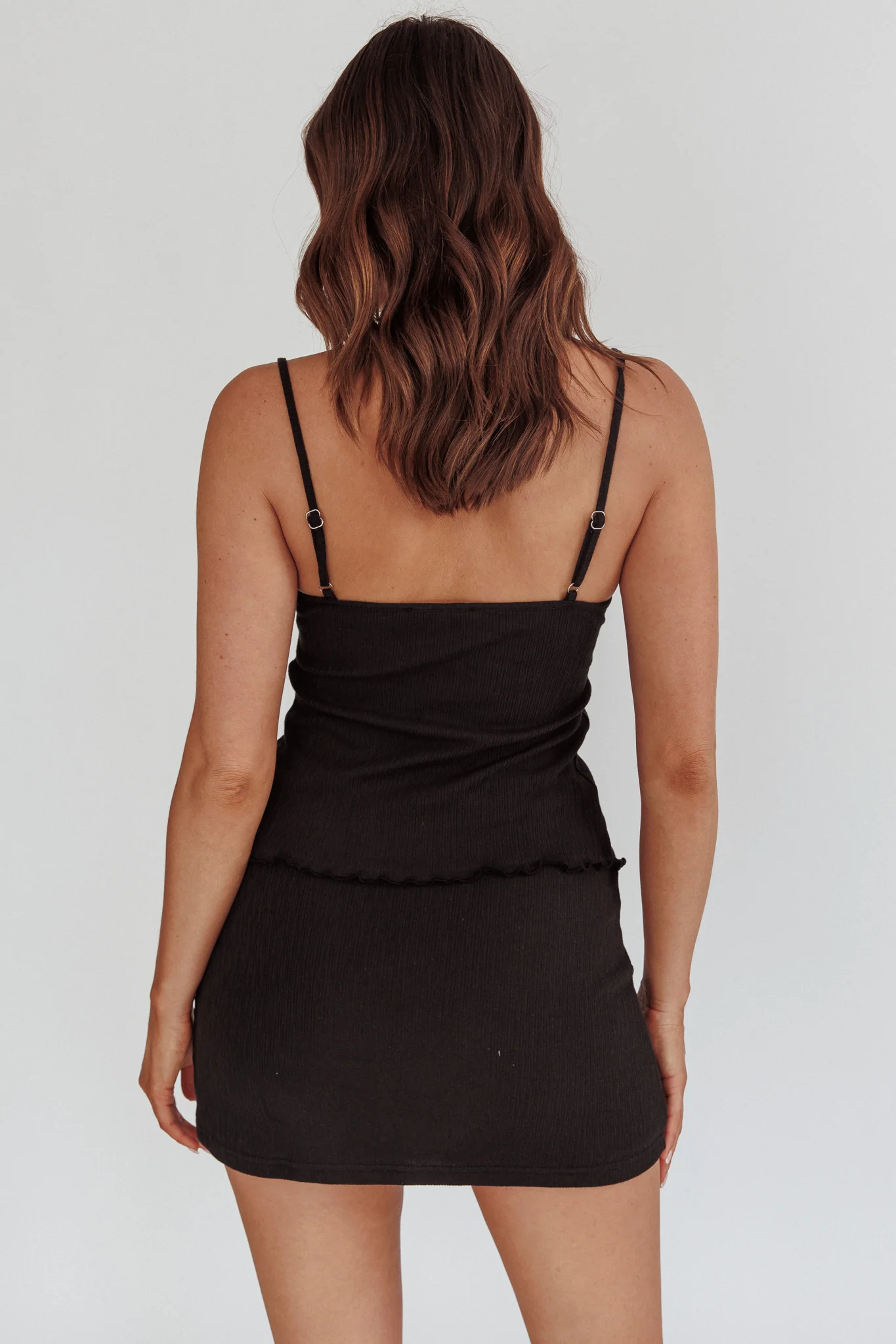 Alayna Lace Trim Split Top Black/White - Image 4