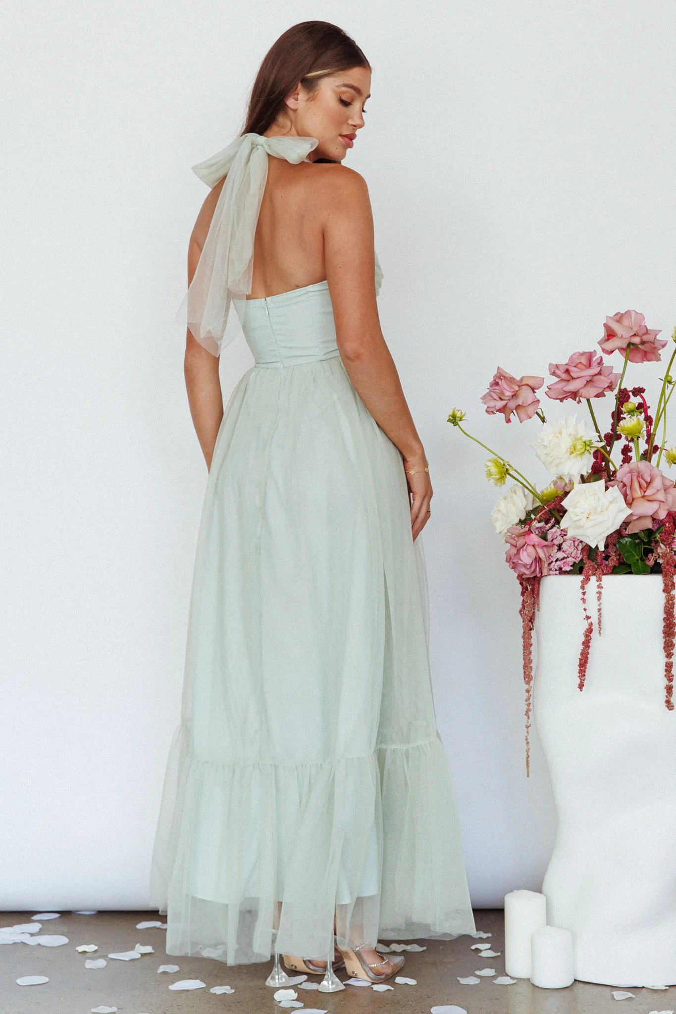 Alegria Tulle Maxi Dress Pistachio - Image 2