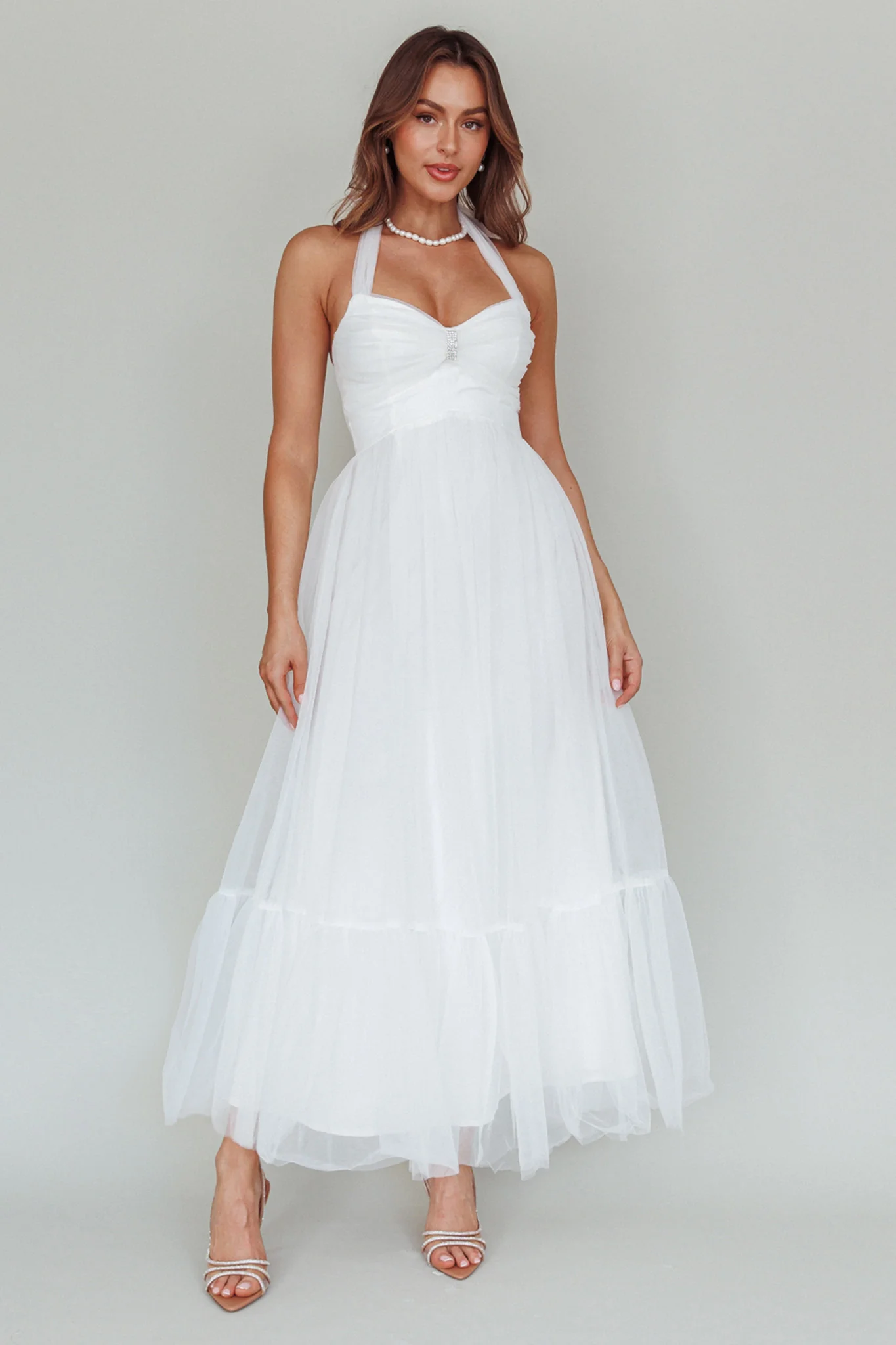 Alegria Tulle Maxi Dress White - Image 6