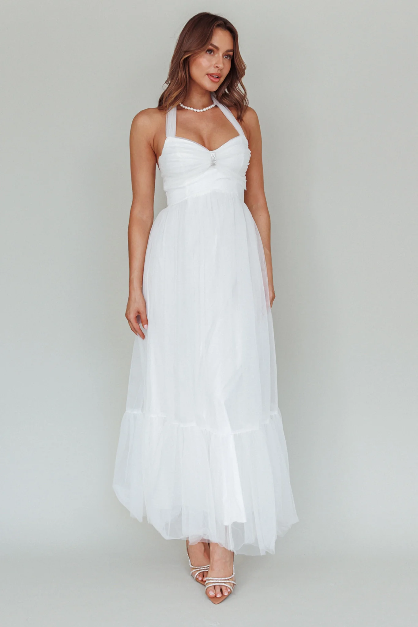 Alegria Tulle Maxi Dress White - Image 7
