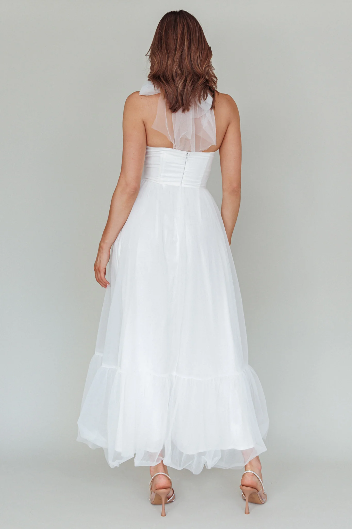 Alegria Tulle Maxi Dress White - Image 8