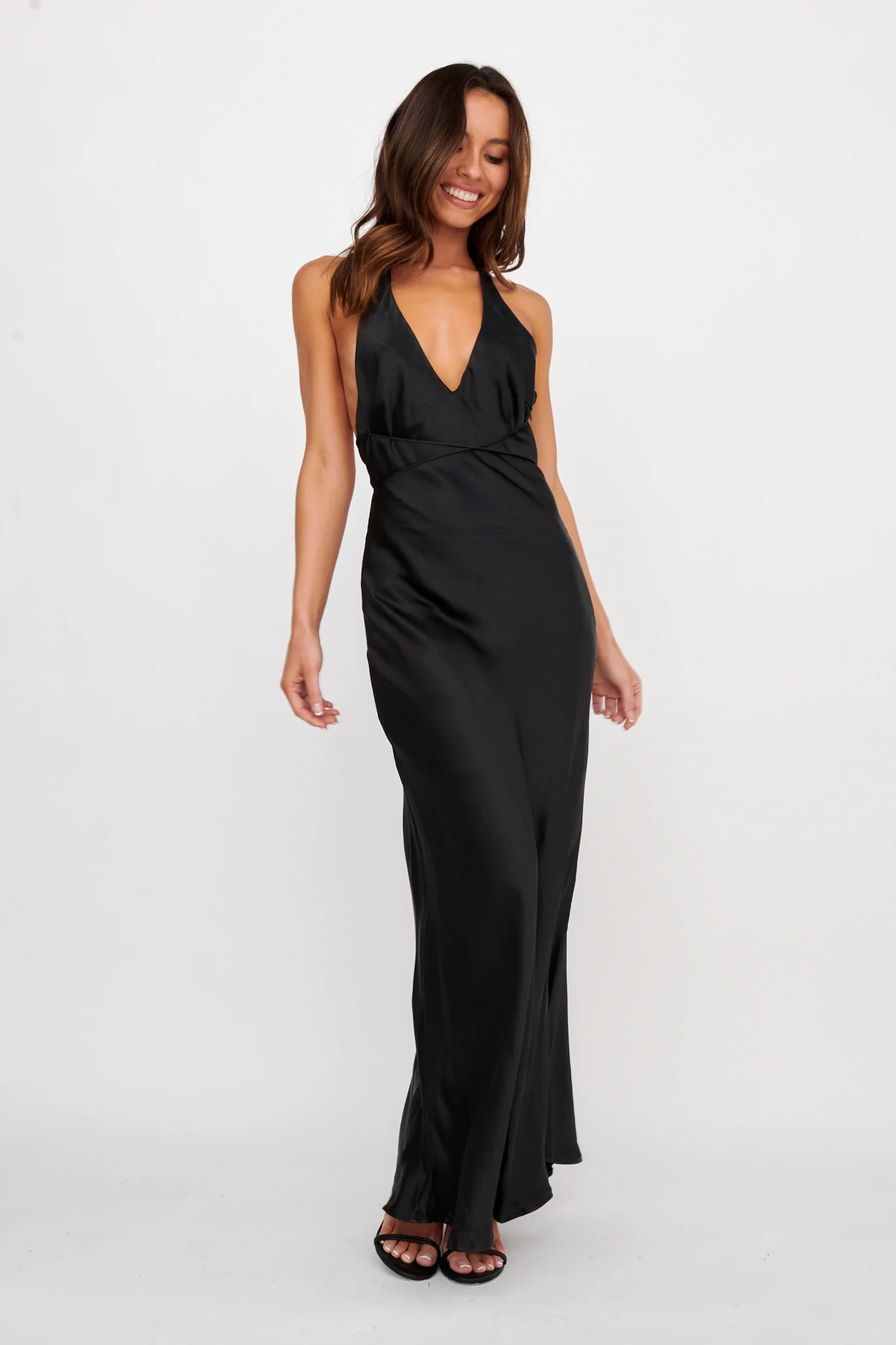 Alenni Halterneck V-Neck Maxi Dress Black - Image 5