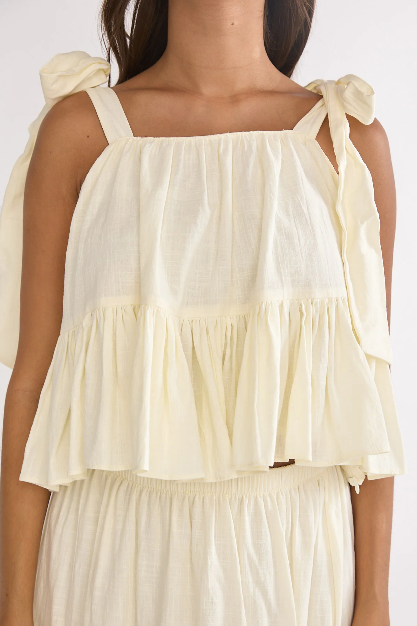 Alera Tied Shoulder Top Vanilla - Image 4