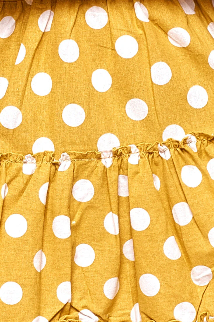 Alexi Polka Dot Off The Shoulder Top Yellow Mustard - Image 6