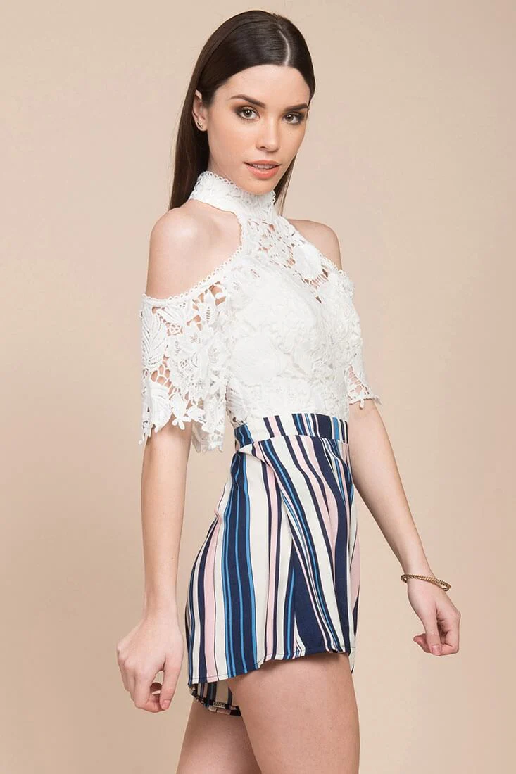 Alia Halter Top Romper White - Image 3