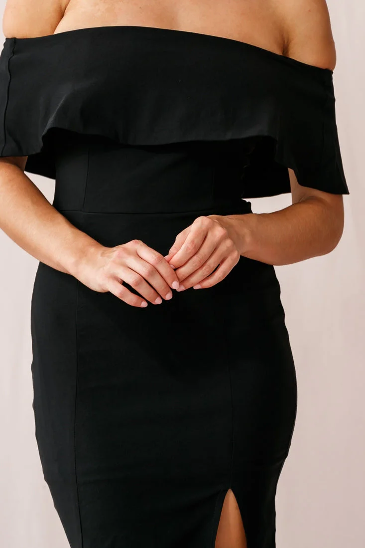 Alina Elegant Bodycon Dress Black - Image 4