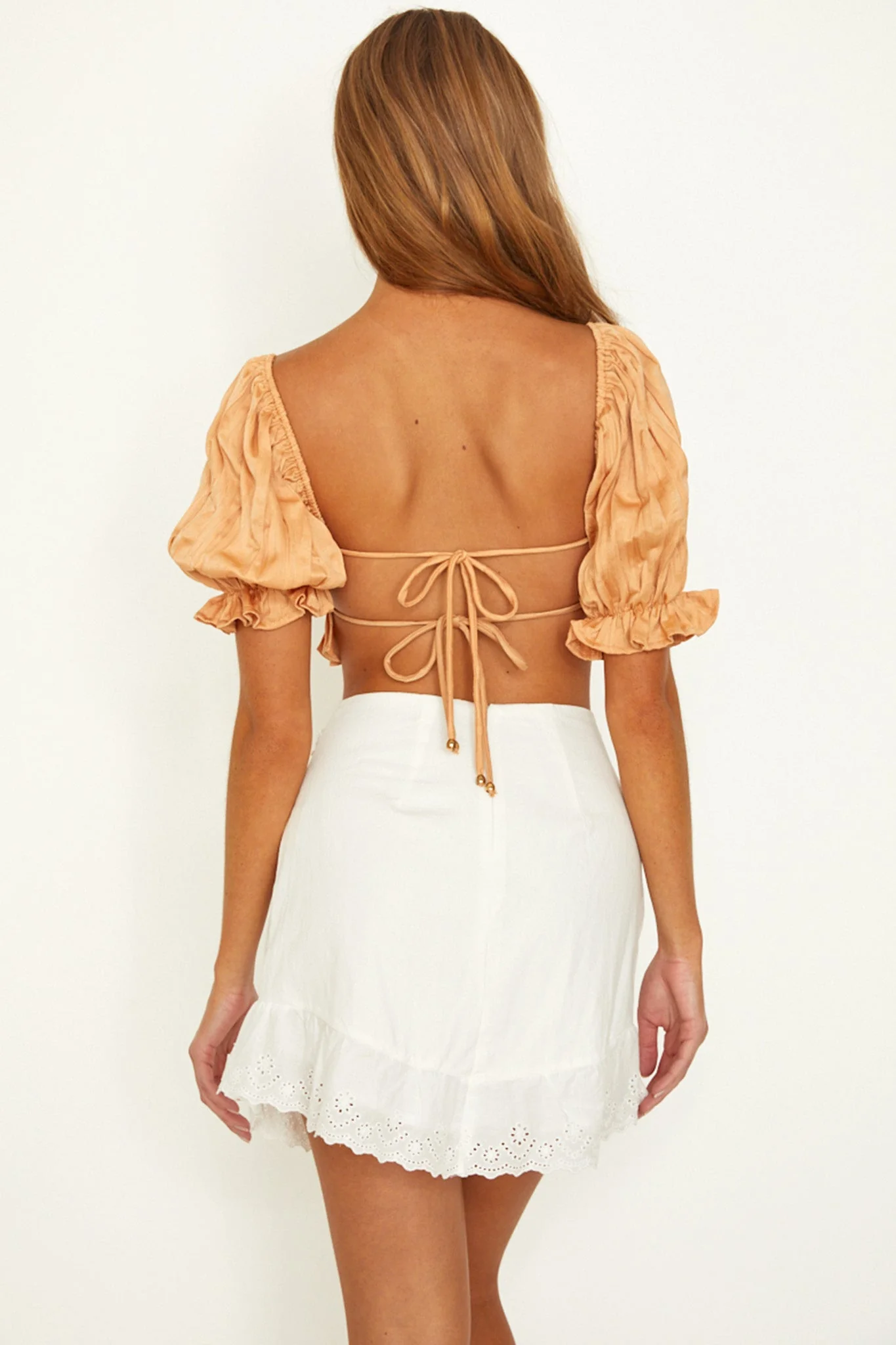 Aline Tie Back Crop Top Tangerine - Image 6