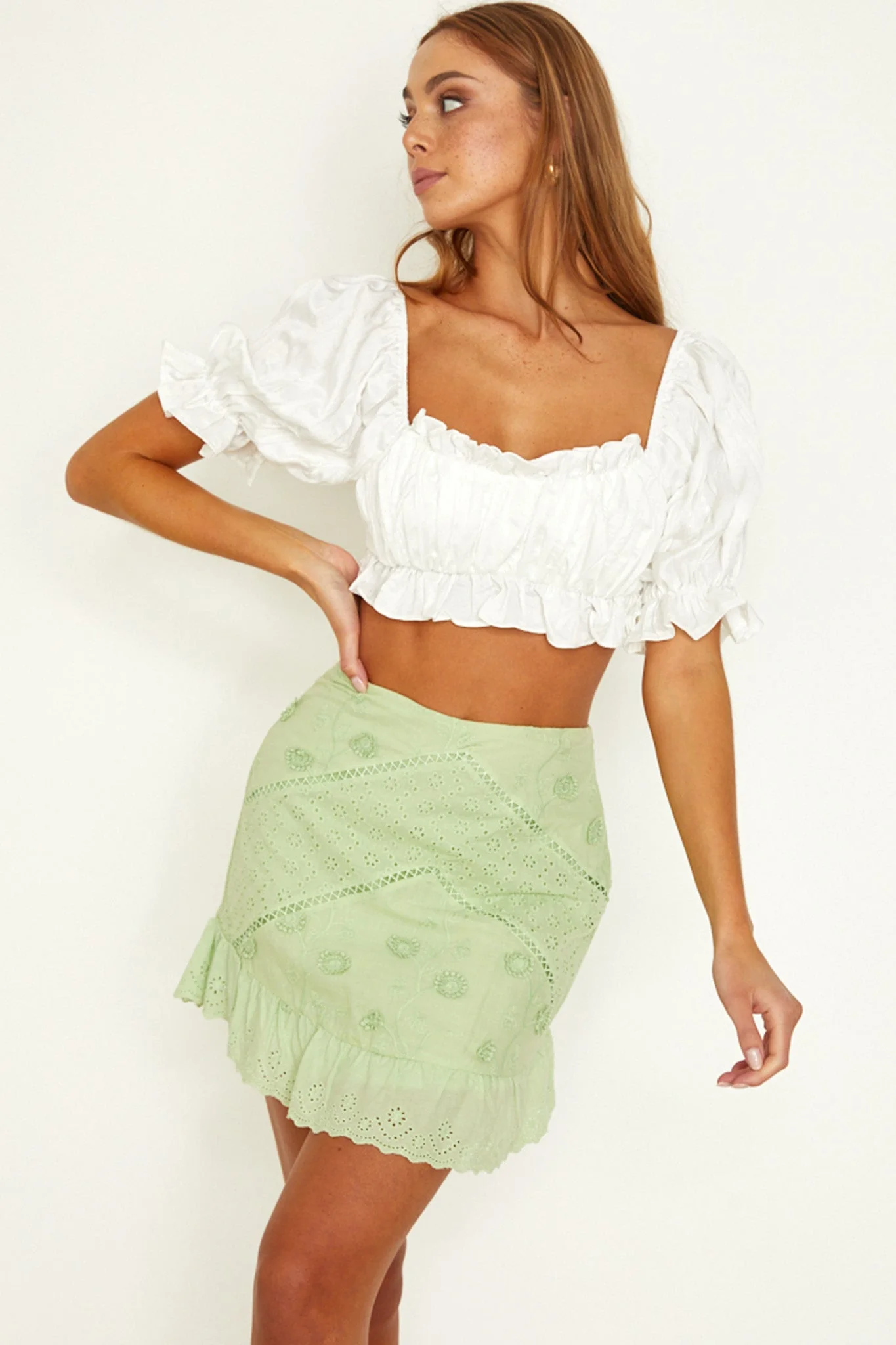 Aline Tie Back Crop Top White - Image 5