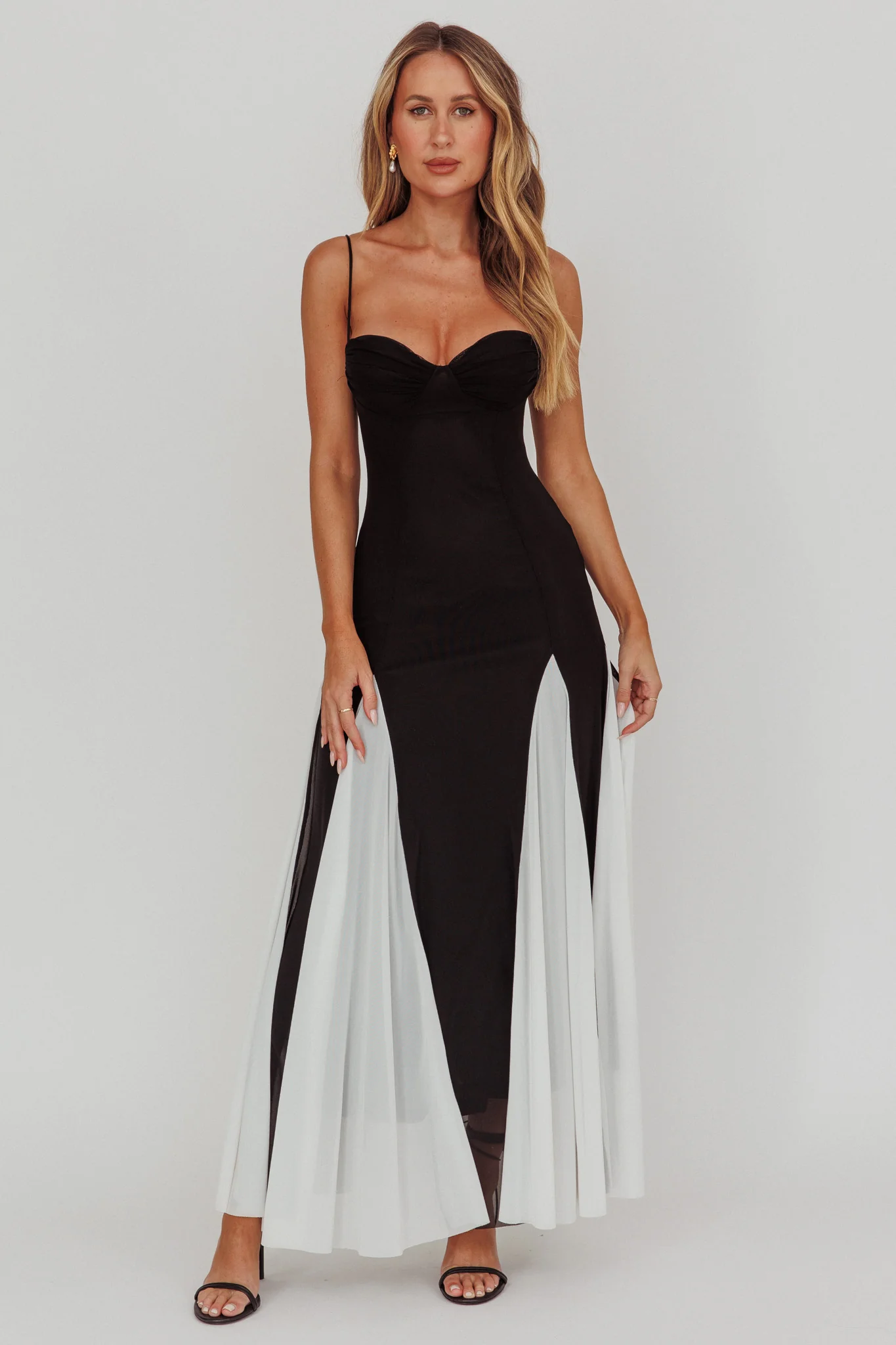 All Mine Godet Hem Maxi Dress Black - Image 5