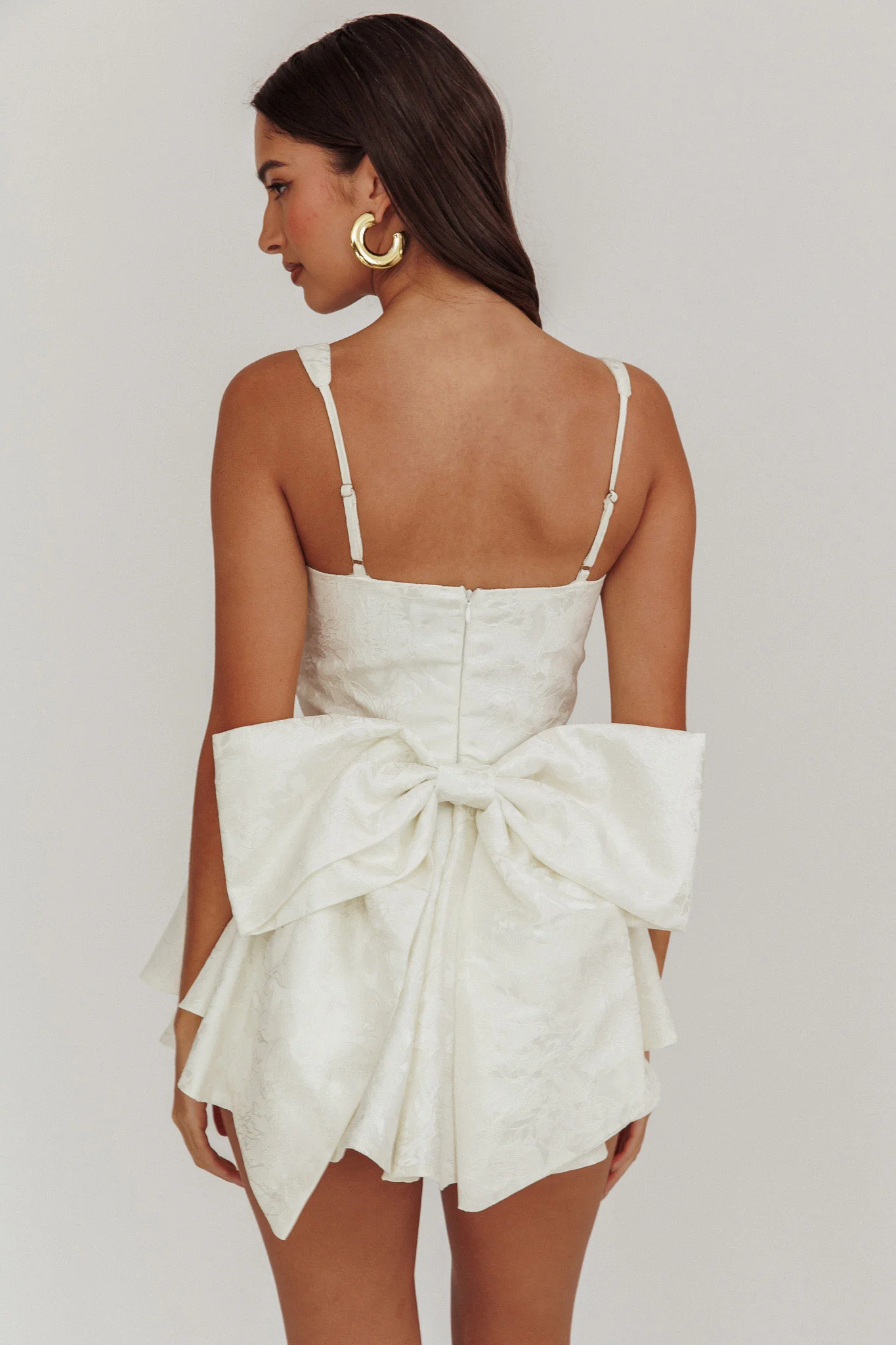 All To You Jacquard Bow Romper White - Image 2
