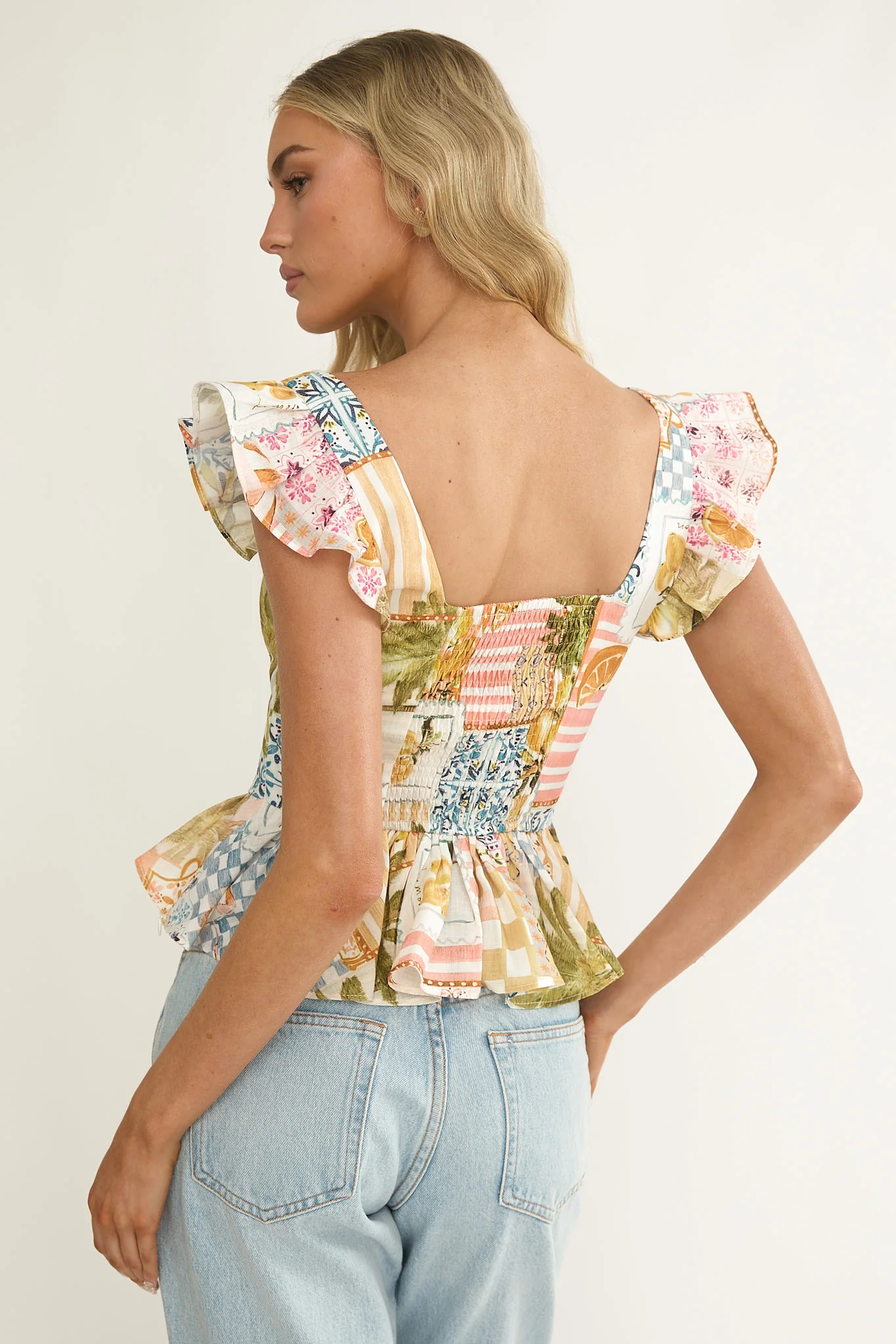 Allora Frill Sleeve Top Las Palmas - Image 2