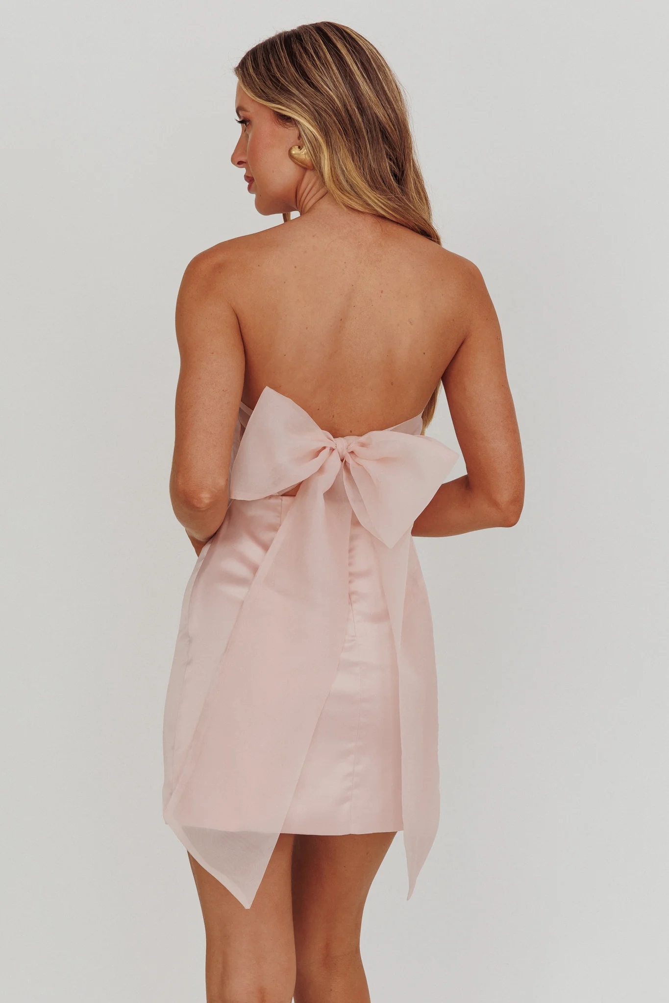 Always And Forever Back Bow Mini Dress Blush - Image 2