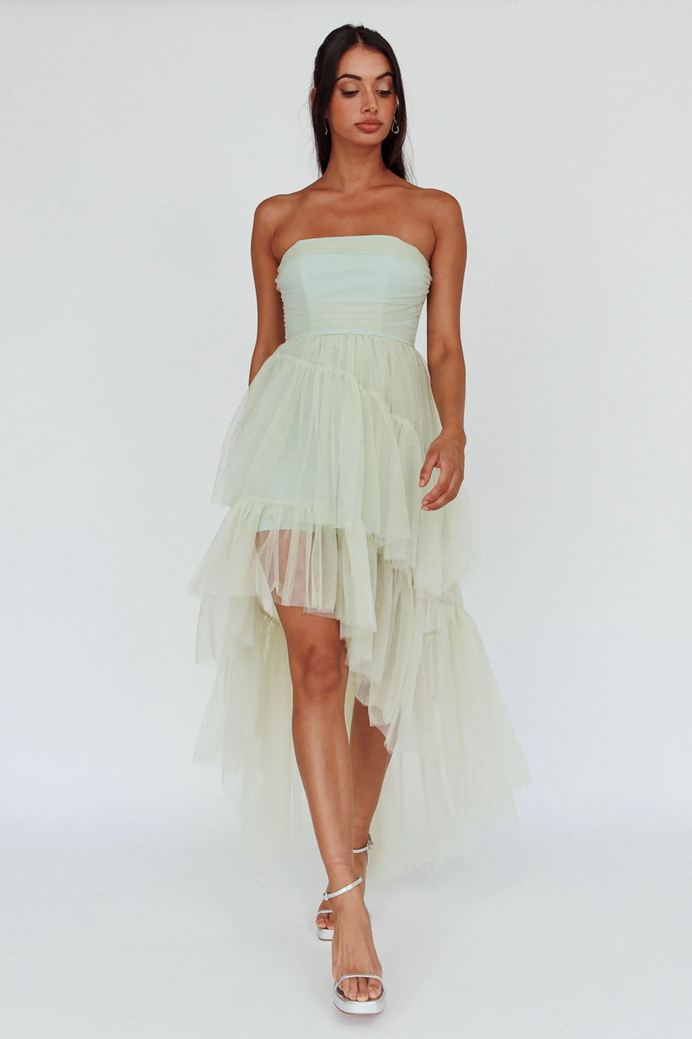 Always & Forever High-Low Midi Dress Sage - Image 3