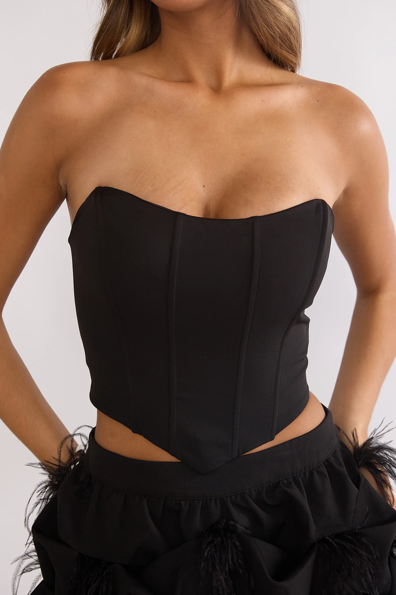 Alyra Structured Corset Top Black - Image 3