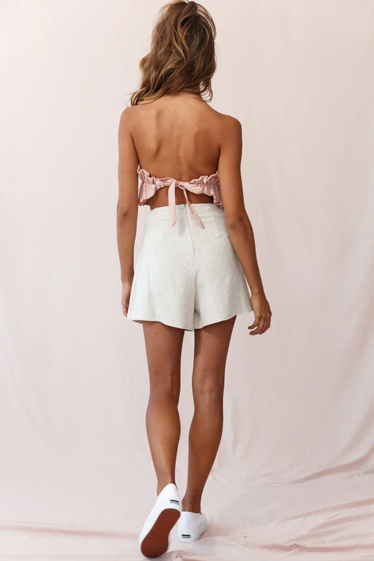 Amalfi Linen Eyelet Skort Natural - Image 3