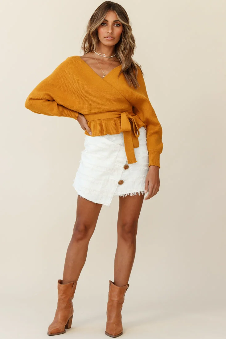 Amara Long Sleeve Knit Top Mustard - Image 2