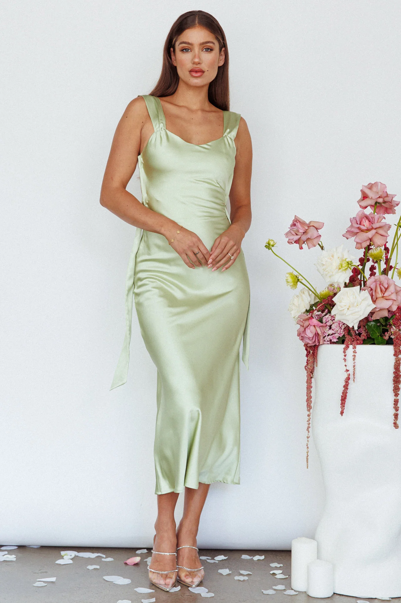 Amielle Open Back Midi Dress Mint - Image 5