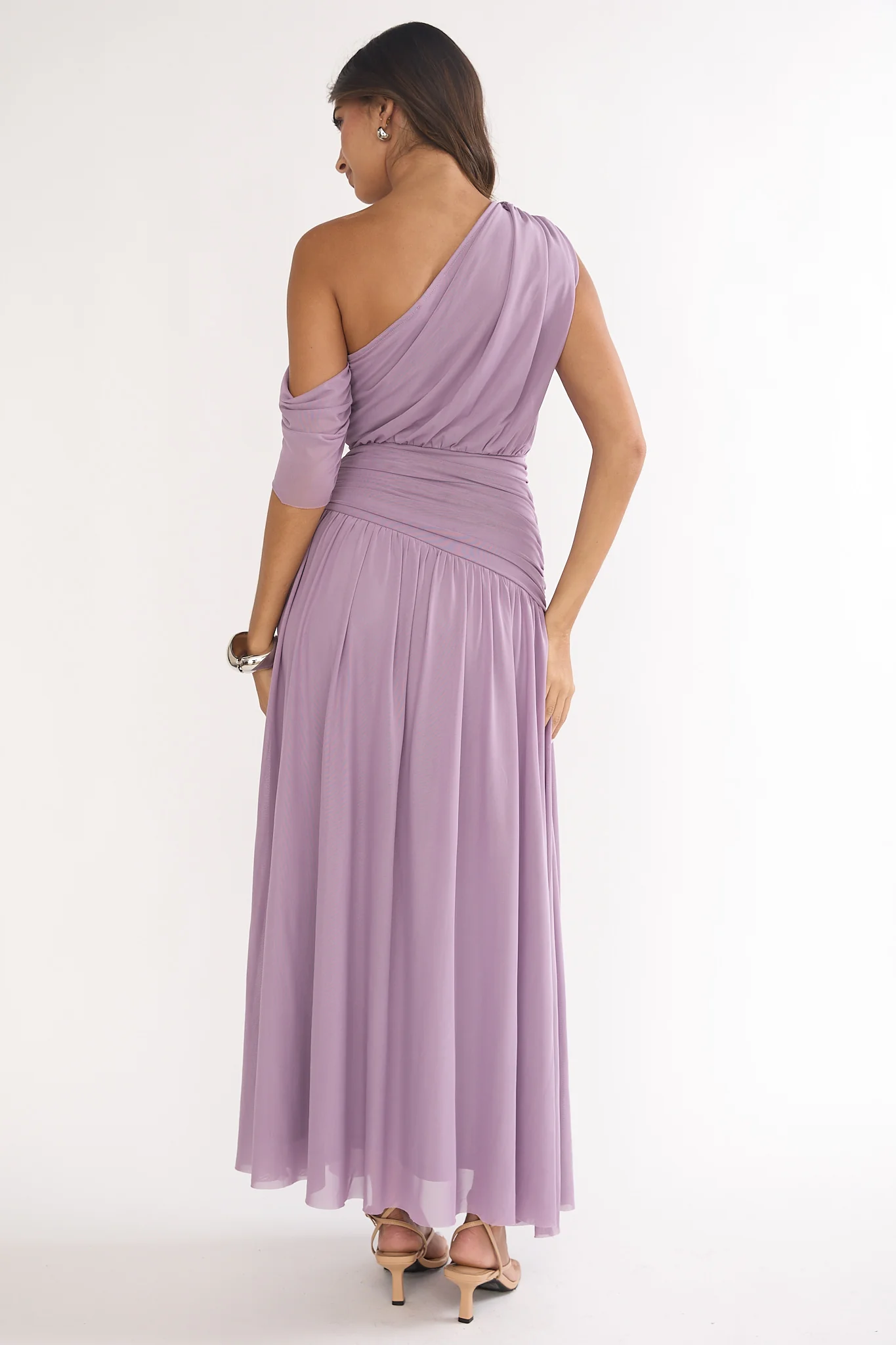 Amretha Asymmetric Neckline Maxi Dress Amethyst - Image 2
