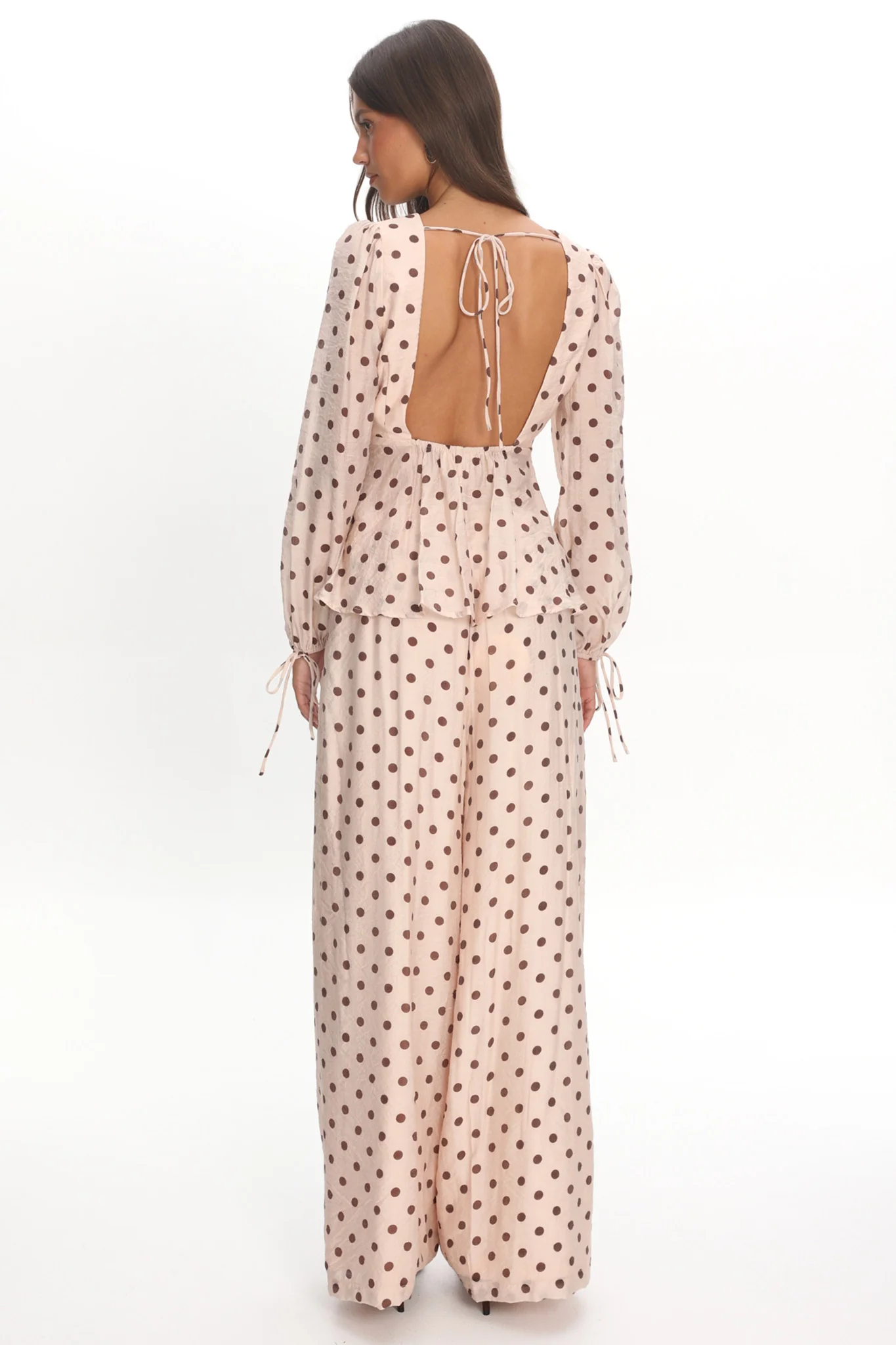 Anessa Straight Leg Pants Polka Dot Cream - Image 3