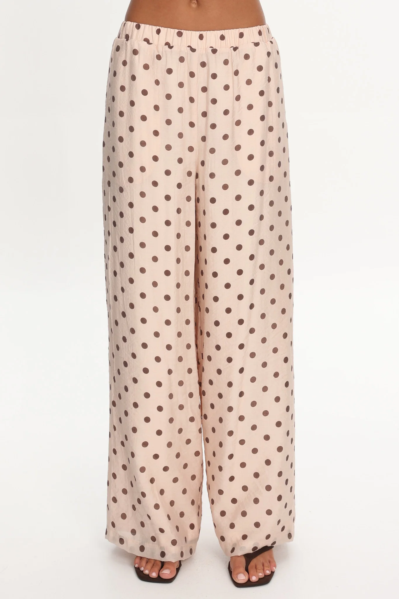Anessa Straight Leg Pants Polka Dot Cream - Image 4