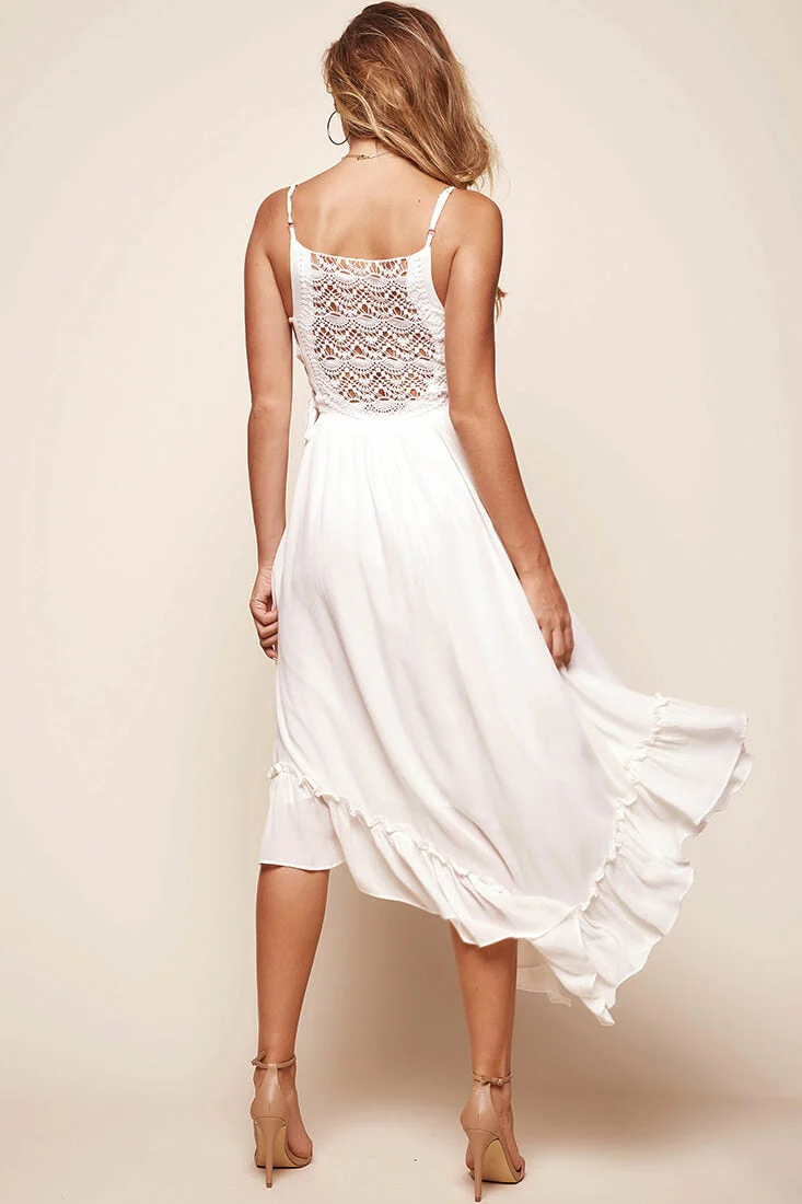 Angel Lace-up Maxi Dress White - Image 6