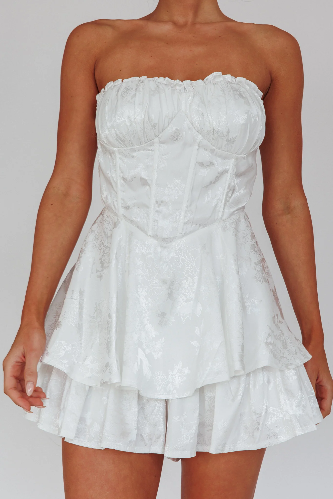 Angel Sky Gathered Bust Romper Ivory - Image 4
