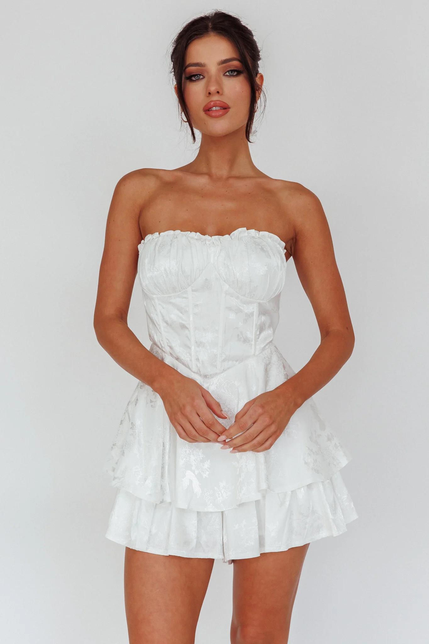 Angel Sky Gathered Bust Romper Ivory - Image 5
