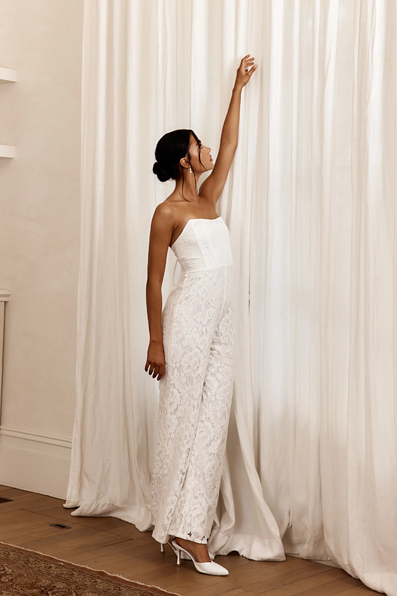 Ankita Strapless Lace Jumpsuit White - Image 6