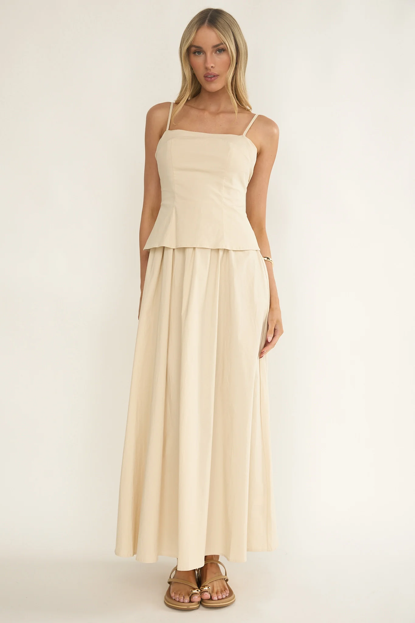 Antonita Cami Strap Maxi Dress Stone - Image 4