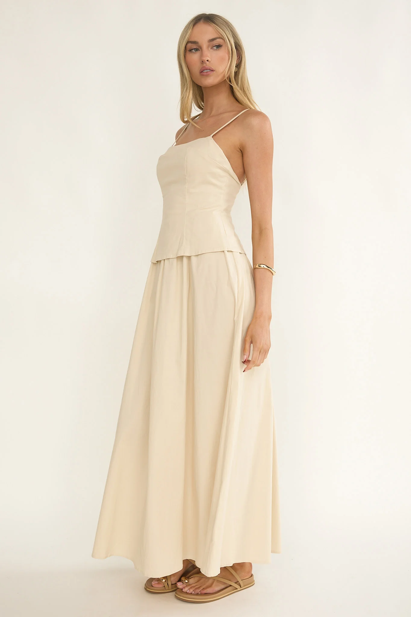 Antonita Cami Strap Maxi Dress Stone - Image 6