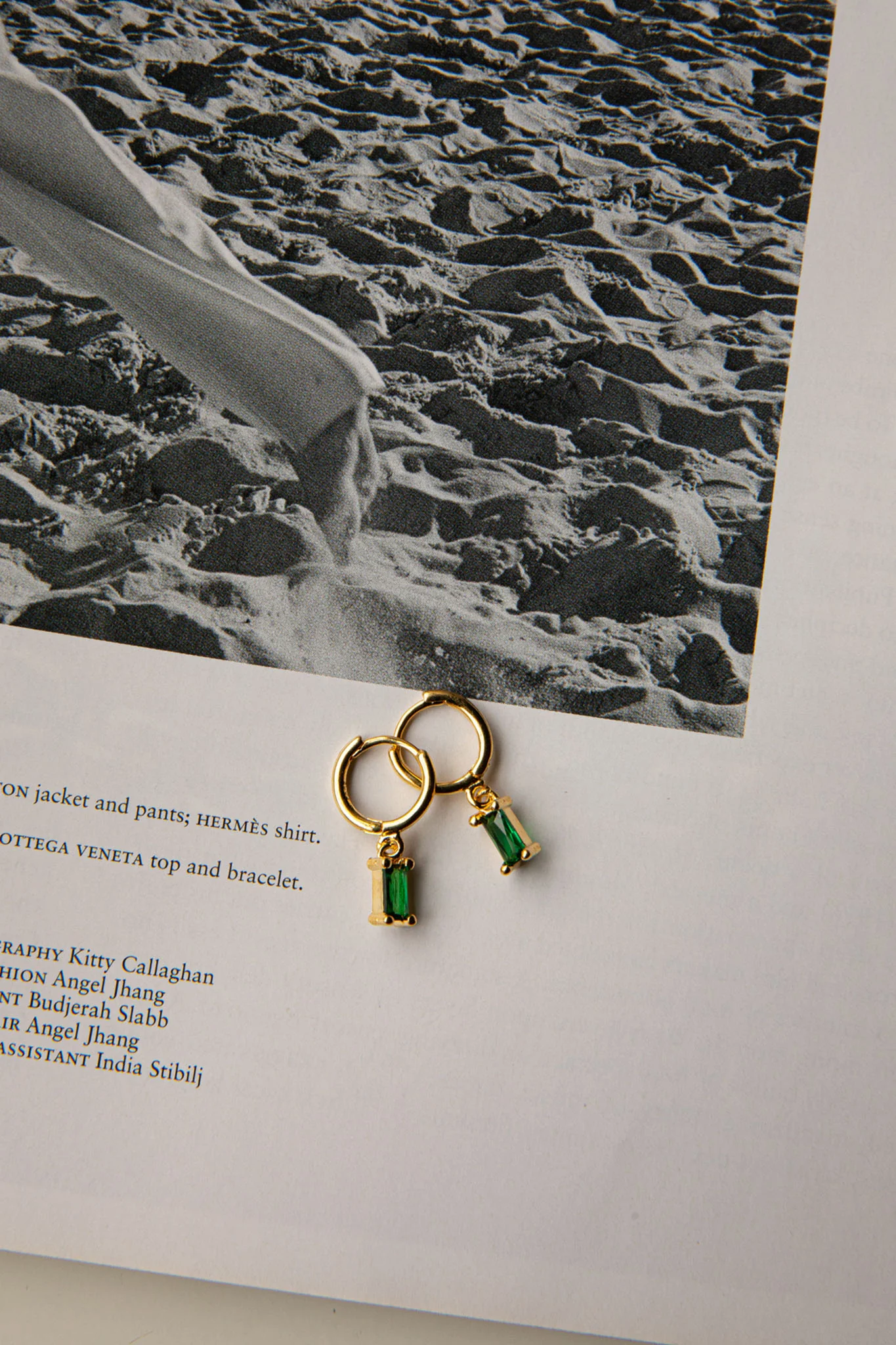 April Diamante Drop Hoop Earrings Teal - Image 3