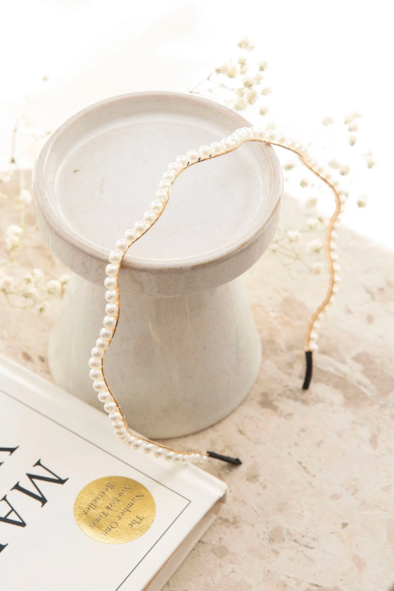Arabelle Pearl Wavy Headband - Image 2