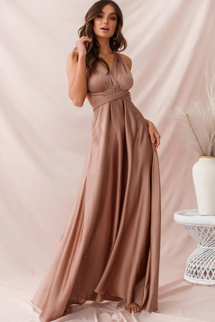Ariana Multiway Maxi Dress Mocha - Image 3