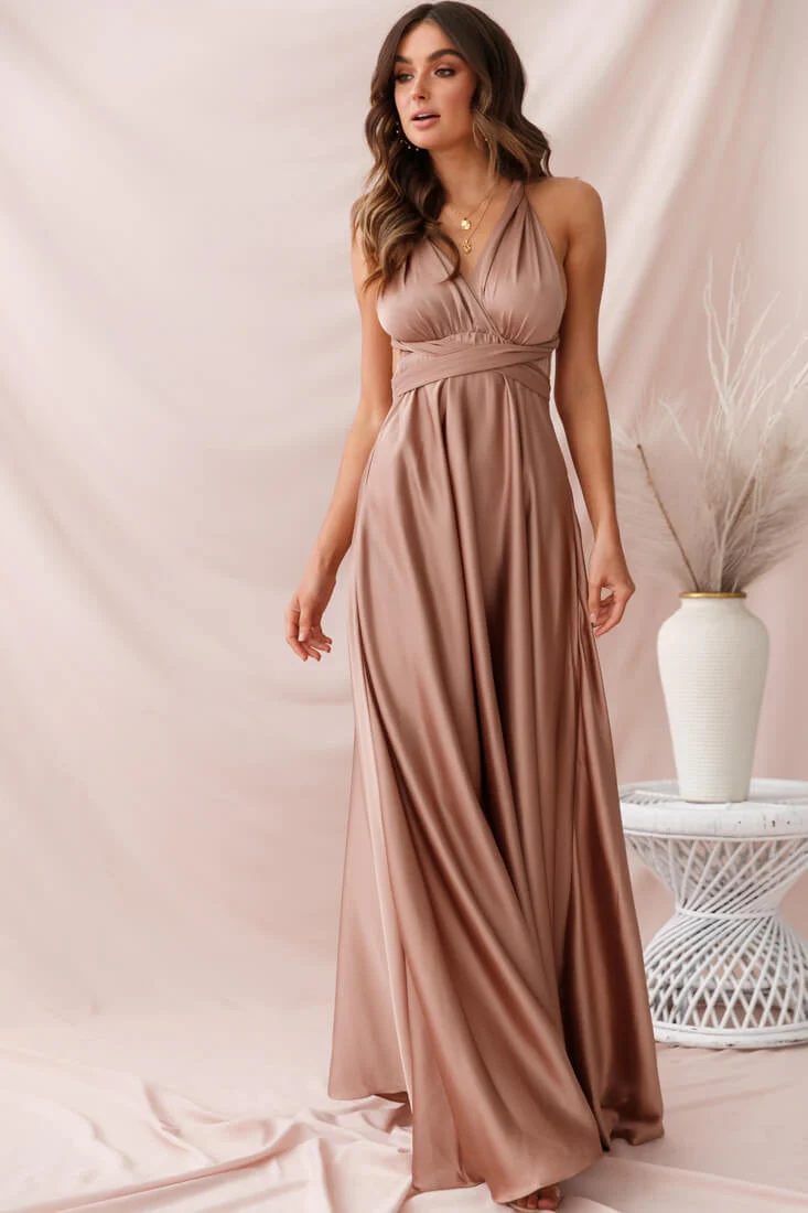 Ariana Multiway Maxi Dress Mocha - Image 5