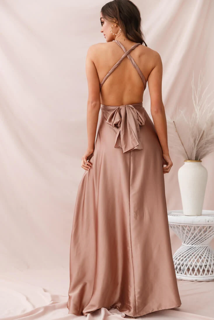 Ariana Multiway Maxi Dress Mocha - Image 6