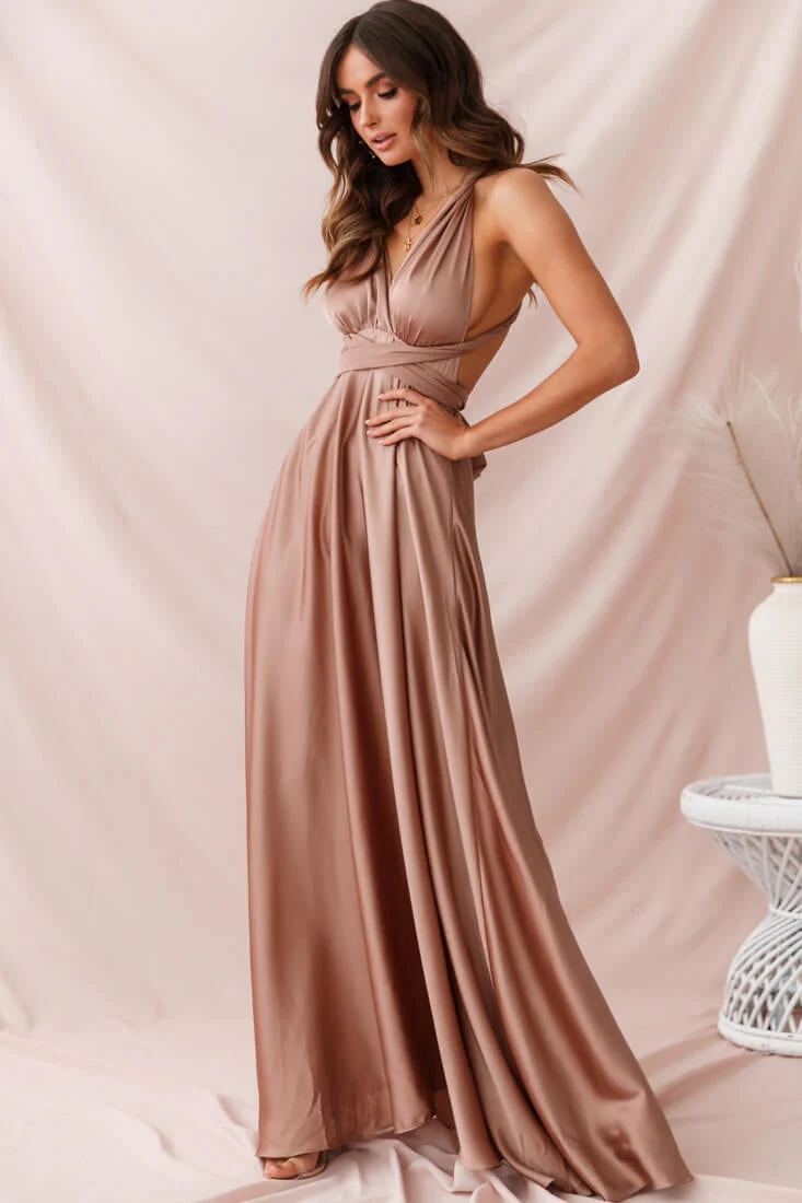 Ariana Multiway Maxi Dress Mocha - Image 8
