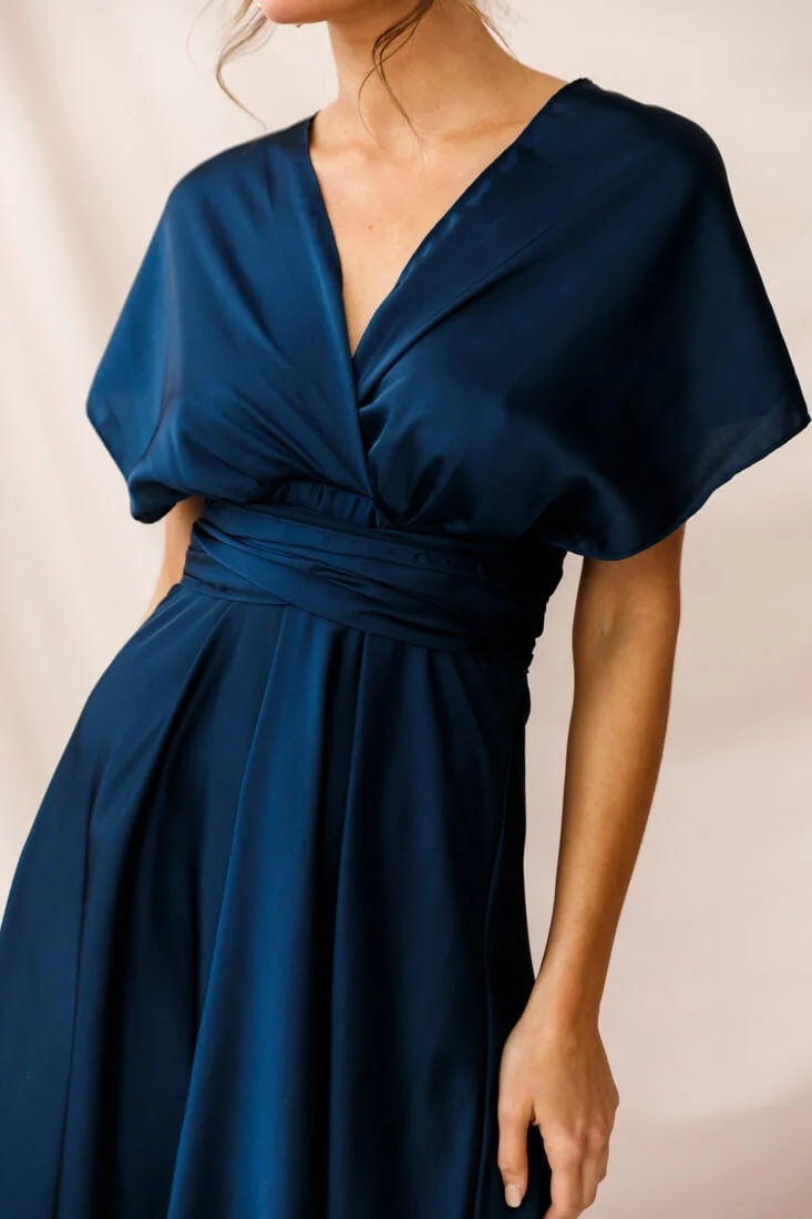 Ariana Multiway Mid Sleeve Maxi Dress Navy - Image 5