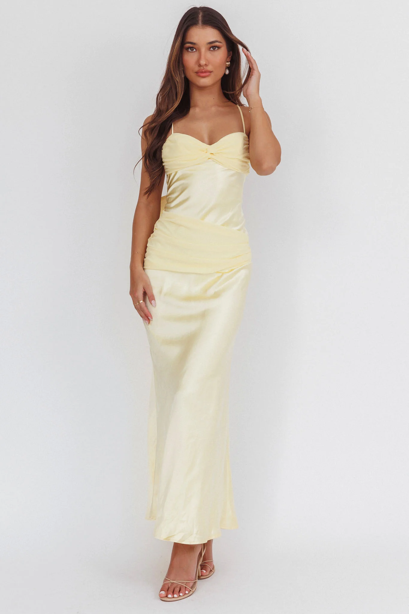 Arizona Sunset Criss-Cross Bow Back Dress Yellow - Image 4