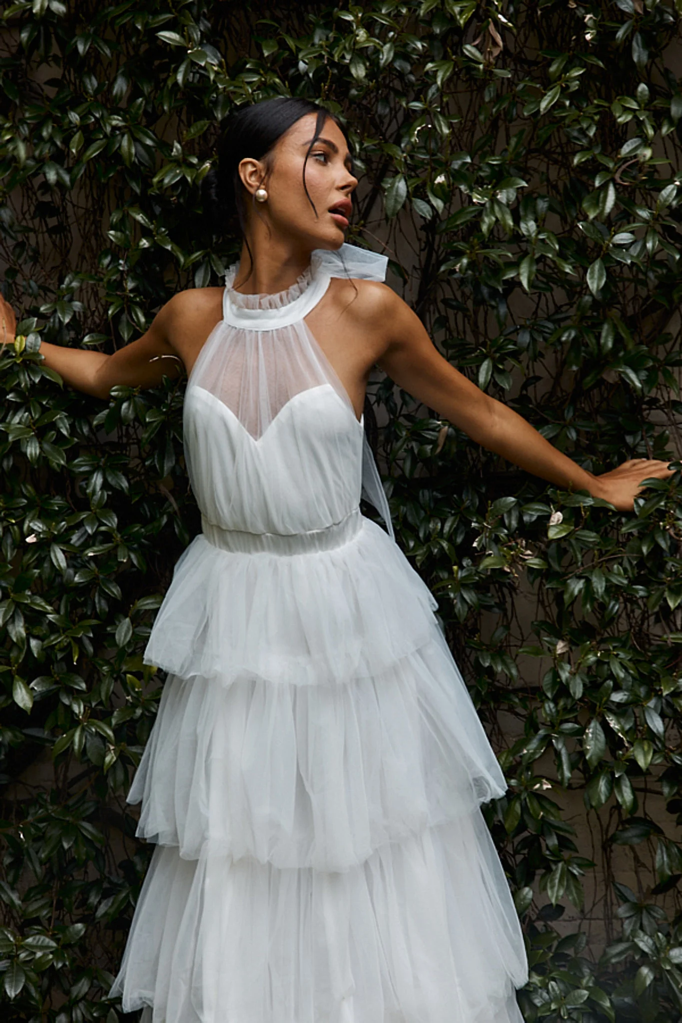 Arlett Sleeveless Layered Maxi Dress Off White - Image 4