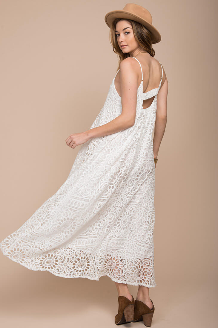 Aroura Crochet Maxi Dress White - Image 5