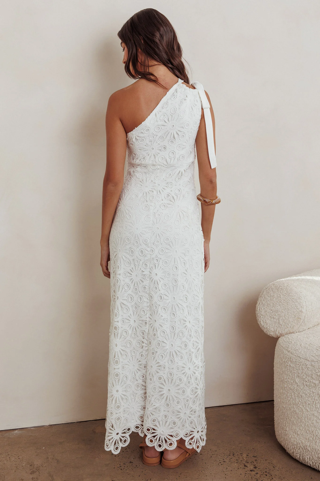 Artice One Shoulder Maxi Dress Off White - Image 3