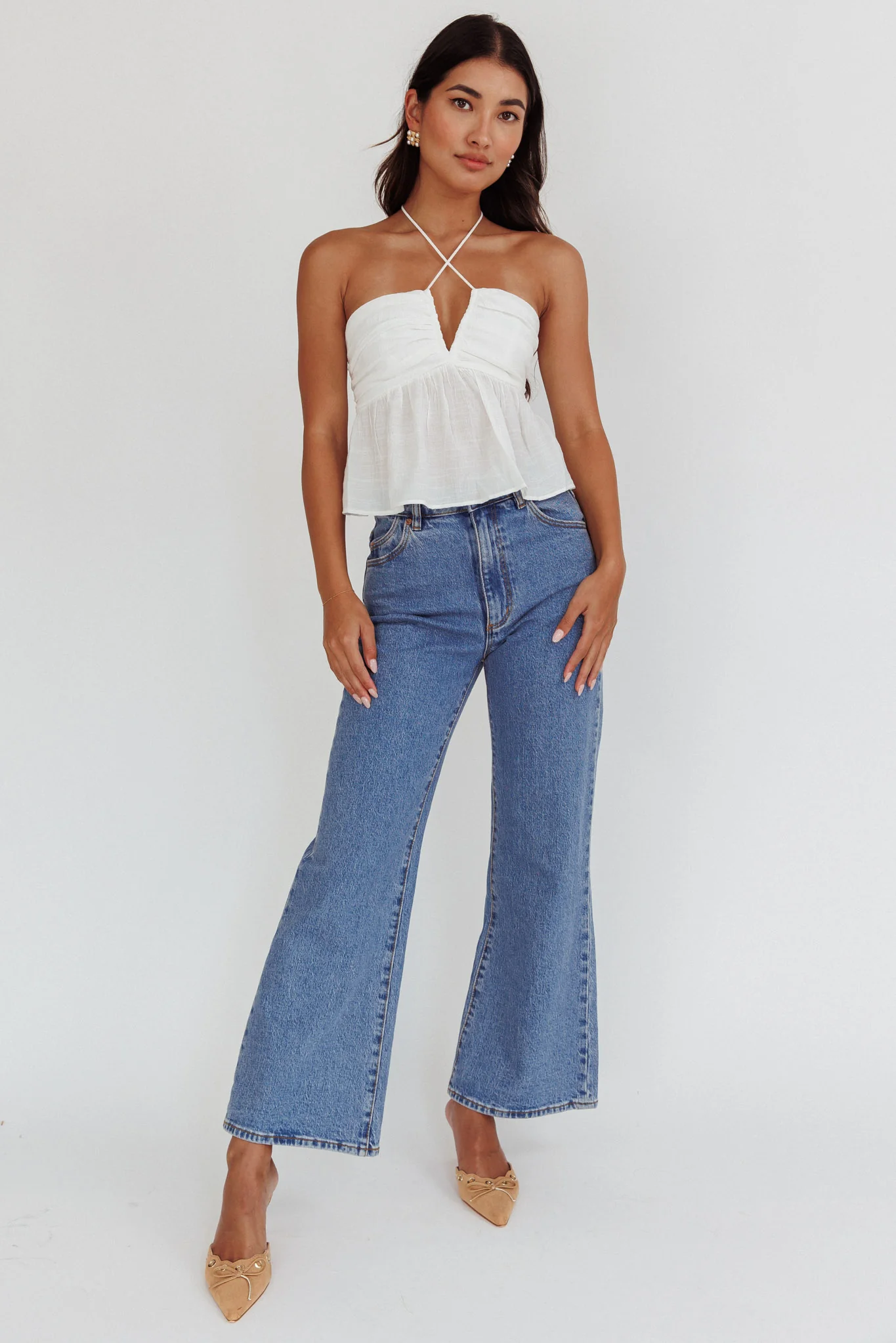 Asiah Halter Neck Cami Top Off White - Image 4