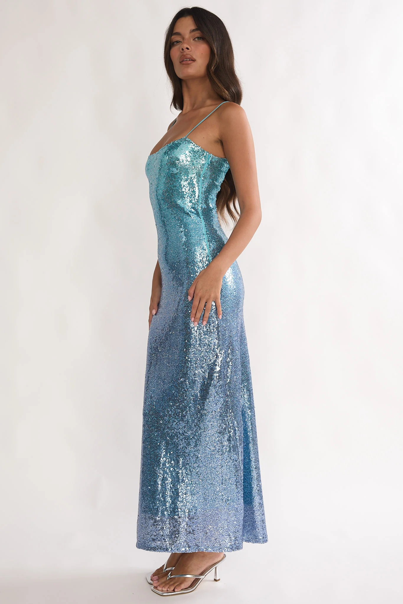 Astara Sequin Maxi Dress Gradient Blue - Image 6
