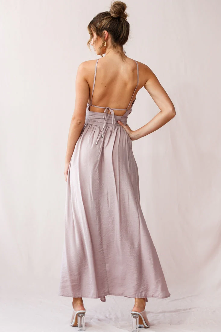 Athena High Split Maxi Dress Mauve - Image 3