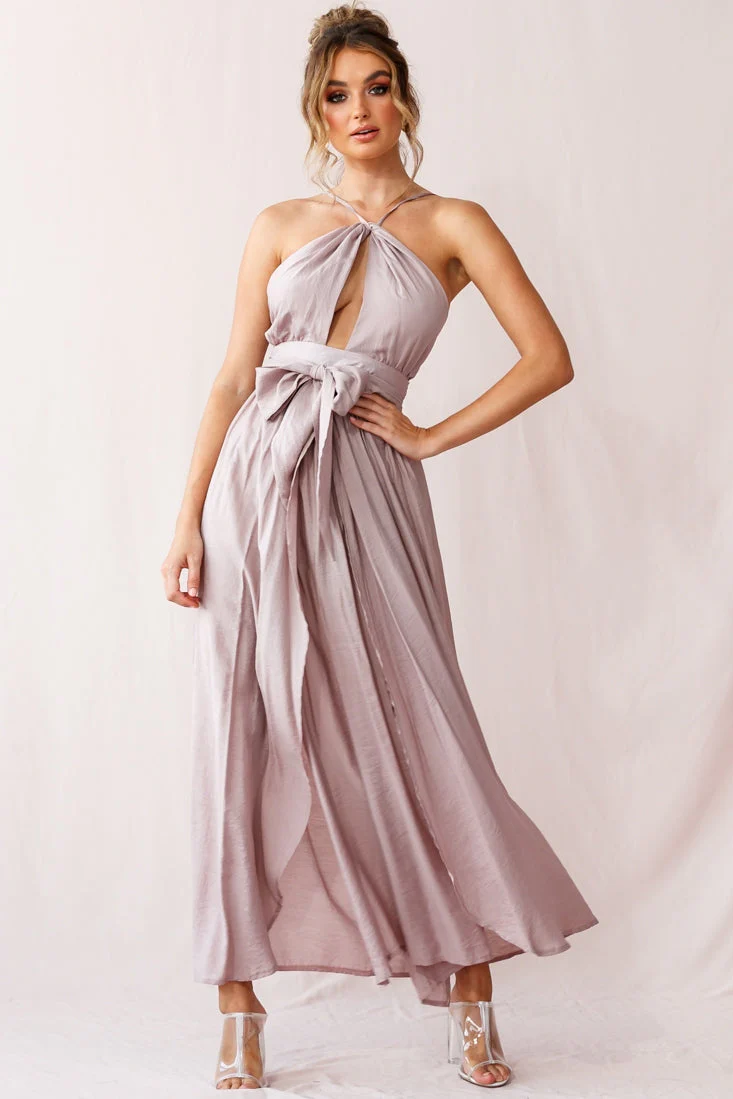 Athena High Split Maxi Dress Mauve - Image 7