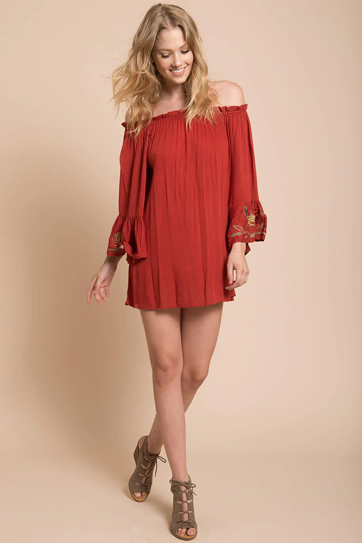Aubree Loose Dress Rust - Image 2