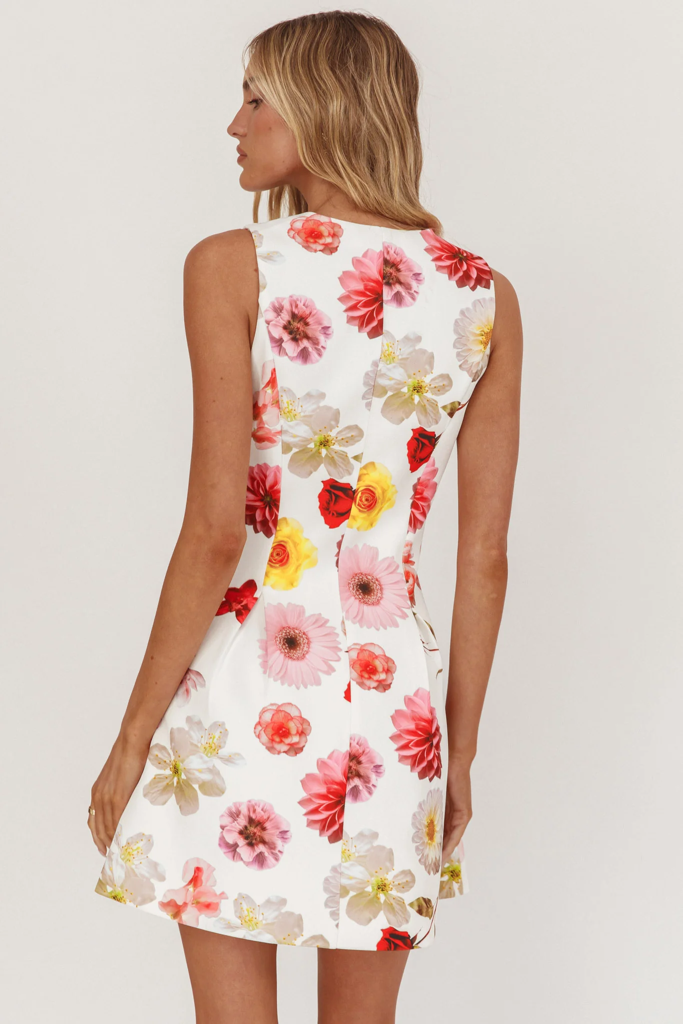 Austria Sleeveless Double Breasted Mini Dress Floral - Image 2