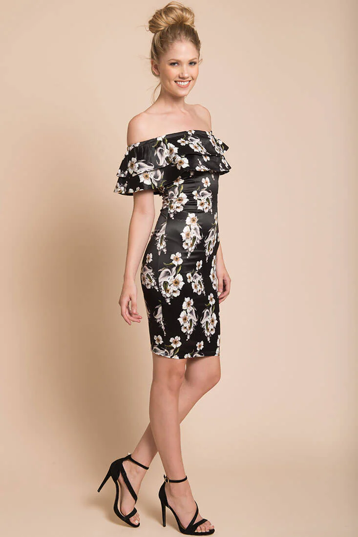 Ava Bodycon Dress Navy - Image 4