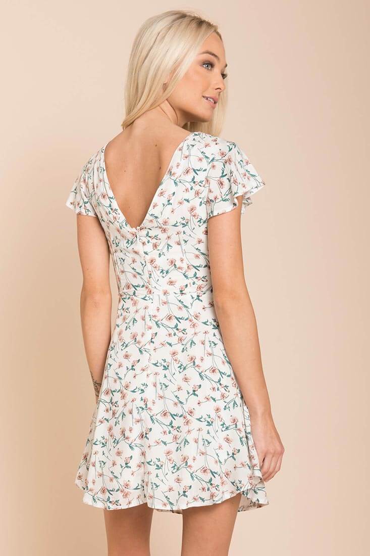 Ayleen Floral Peek-A-Boo Dress White - Image 4